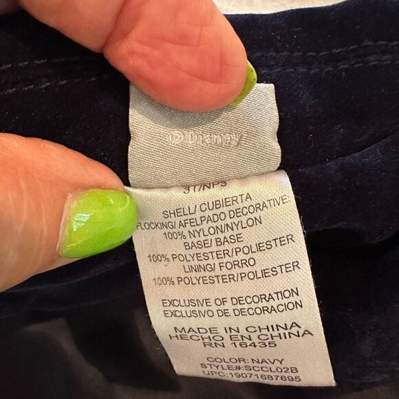 Disney Frozen II Girls Biker Jacket Velvet Elsa Size 3T Navy Blue - Picture 11 of 12